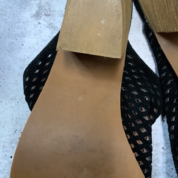 Jeffrey Campbell Perforated Suede Leather Heeled Western Mules 9 - Picture 11 of 12